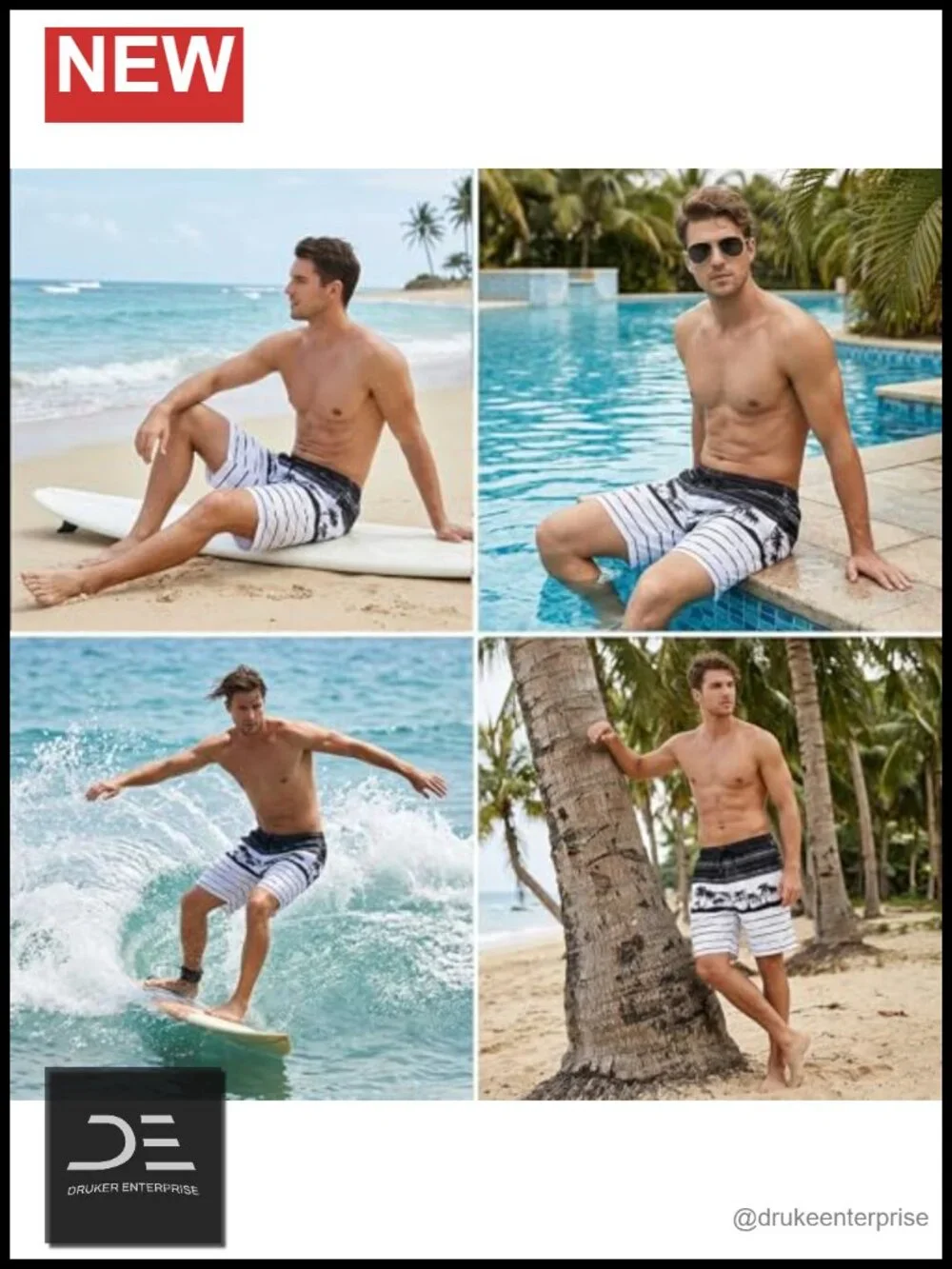 Men's Swim Trunks with Compression Liner, 7